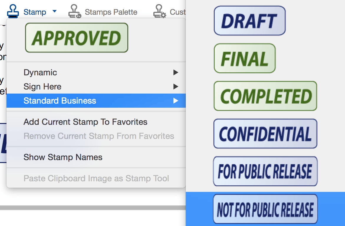 Adobe stamps feature