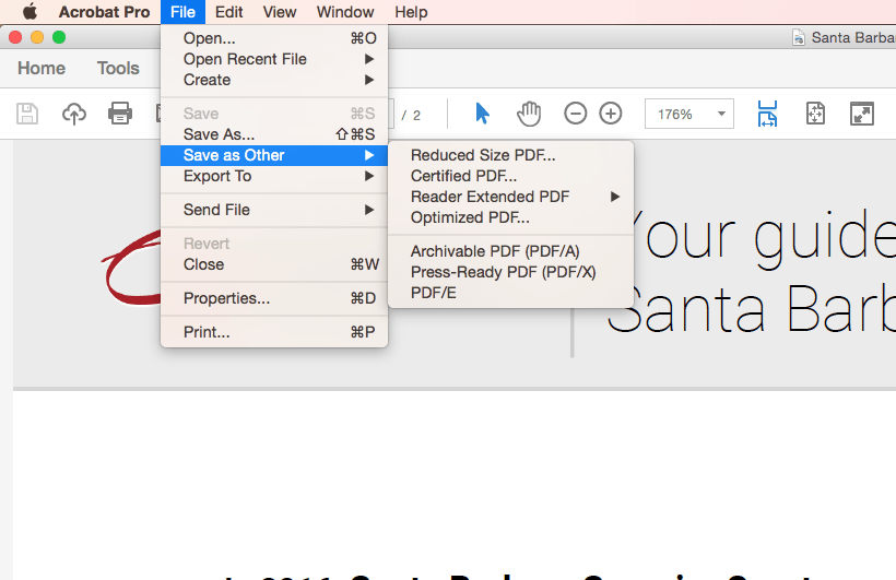 How to save as a reduced size PDF
