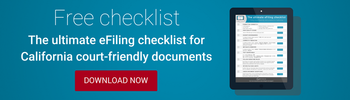 eFiling checklist