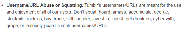 Don't squat or hoard URLs