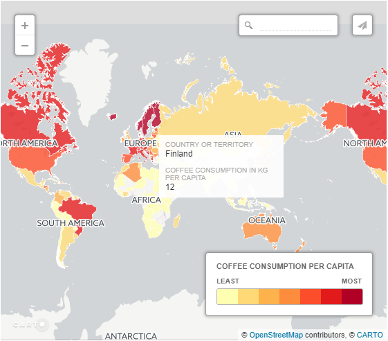 Countries that drink the most coffee