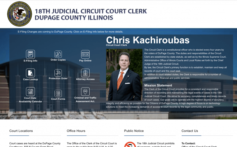 18th Judicial Circuit Court Clerk's website