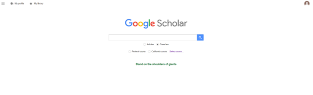 Google Scholar Main Page